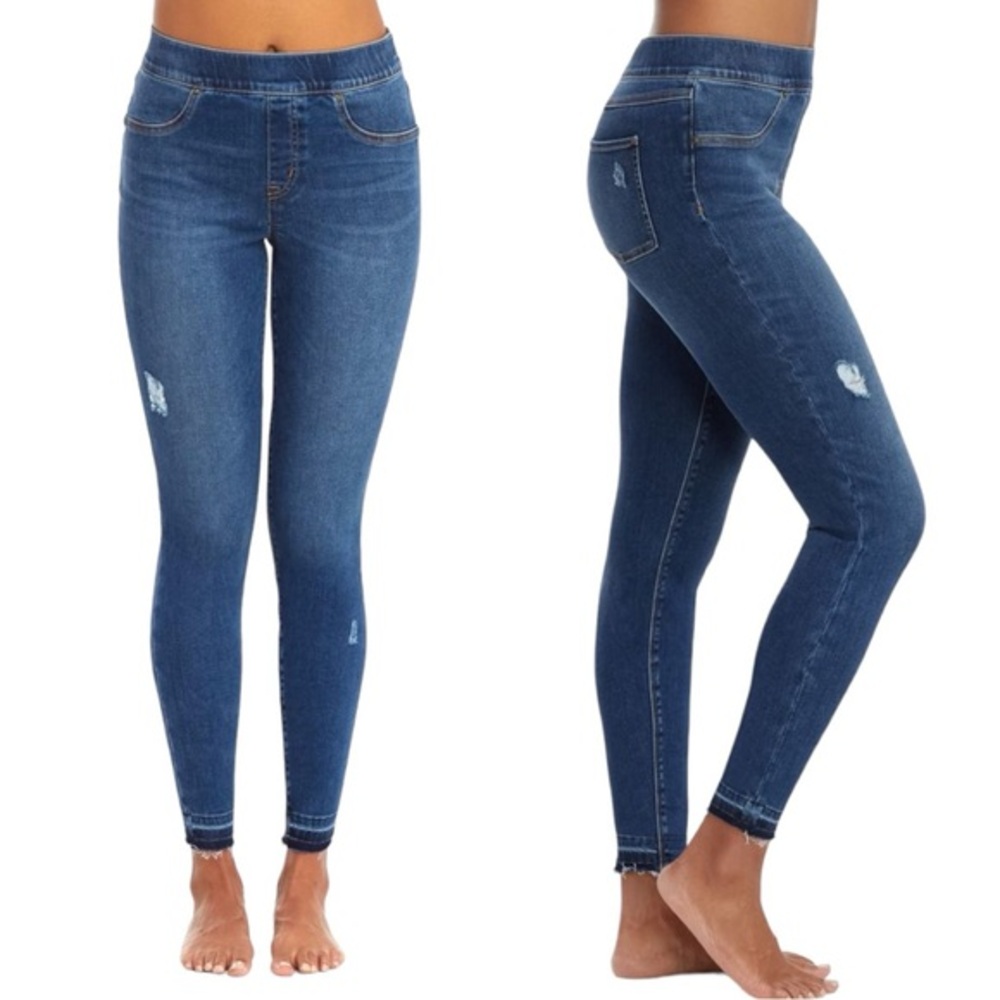 SPANX Womens Dark Blue Skinny Jeans Leggings